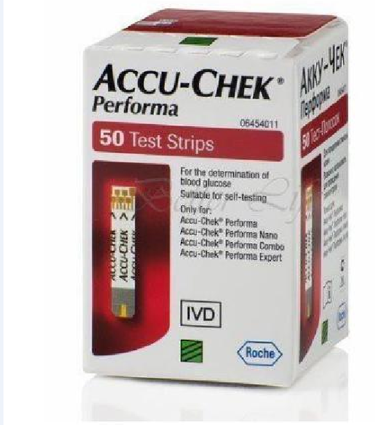 Hộp 50 que-Que thử đường huyết Accu-Chek Performa