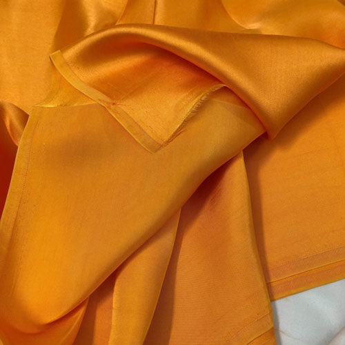 Vải Lụa Tơ Tằm satin màu vàng đồng may áo dài, dệt thủ công, khổ rộng 90cm, mềm mượt &amp; thoáng mát