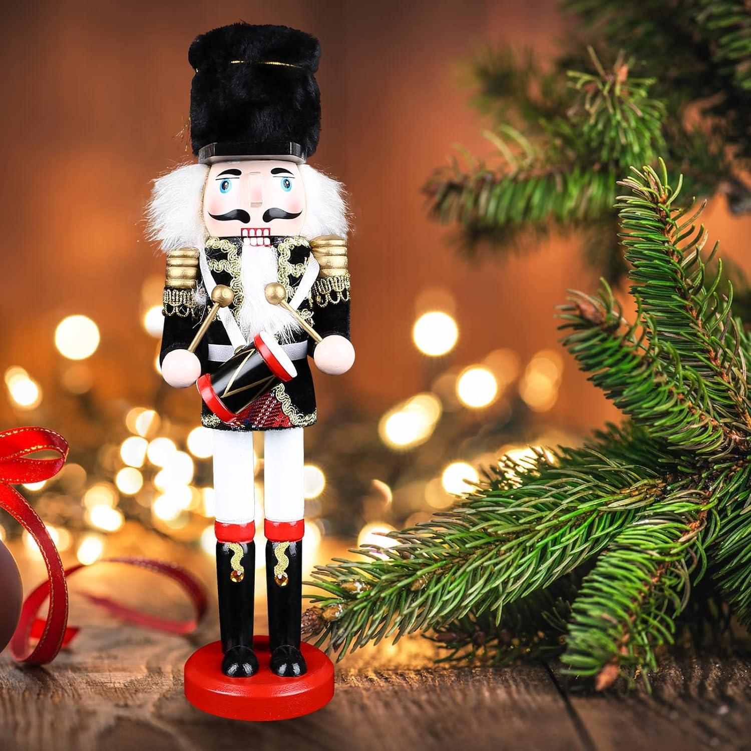 Nutcracker Đồ trang trí Giáng sinh, 30cm/11,8in Nutcracker Soldier Bằng gỗ Nutcracker King Soldier Hình Trang trí búp bê Trang trí cho Tiệc liên hoan ngoài trời Quà tặng Giáng sinh cho Trẻ em (Trống)