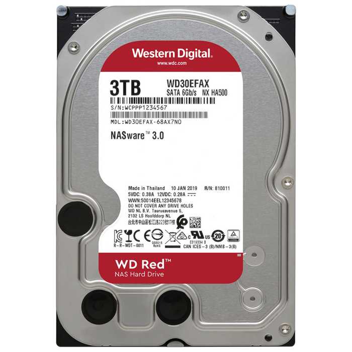Ổ Cứng HDD NAS WD Red 3TB/64MB/5400/3.5 256MB Cache - WD30EFAX - Hàng chính hãng