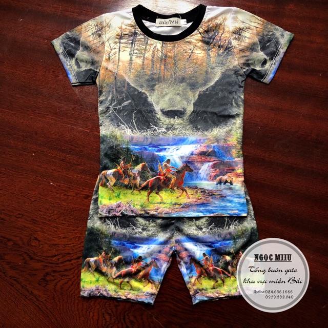 Bộ cotton thái 3D cực ngầu cho bé