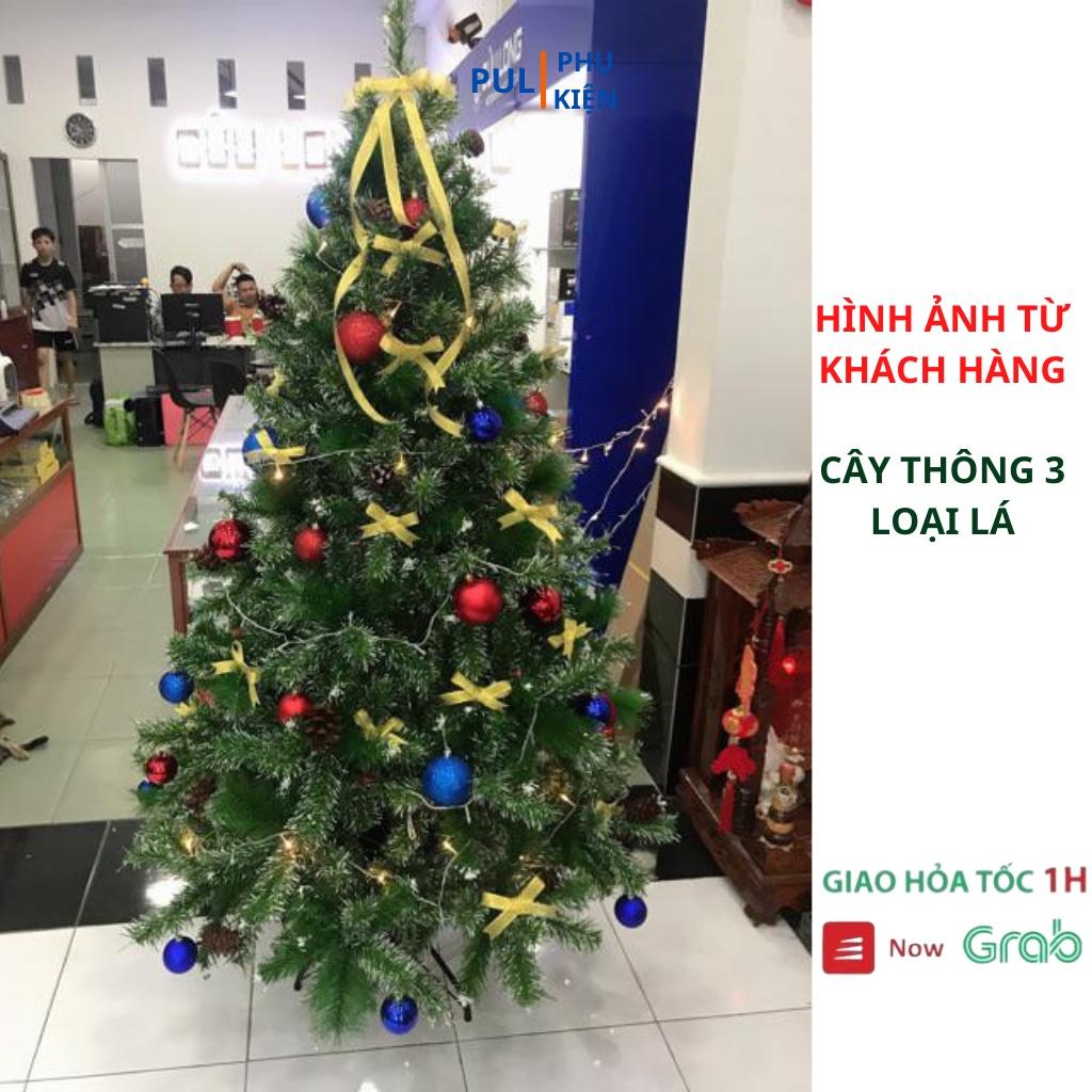 Cây thông noel 3 LOẠI LÁ GẮN TRÁI THÔNG 1M5 1M2 90CM tặng ngôi sao đỉnh và dây kim tuyến
