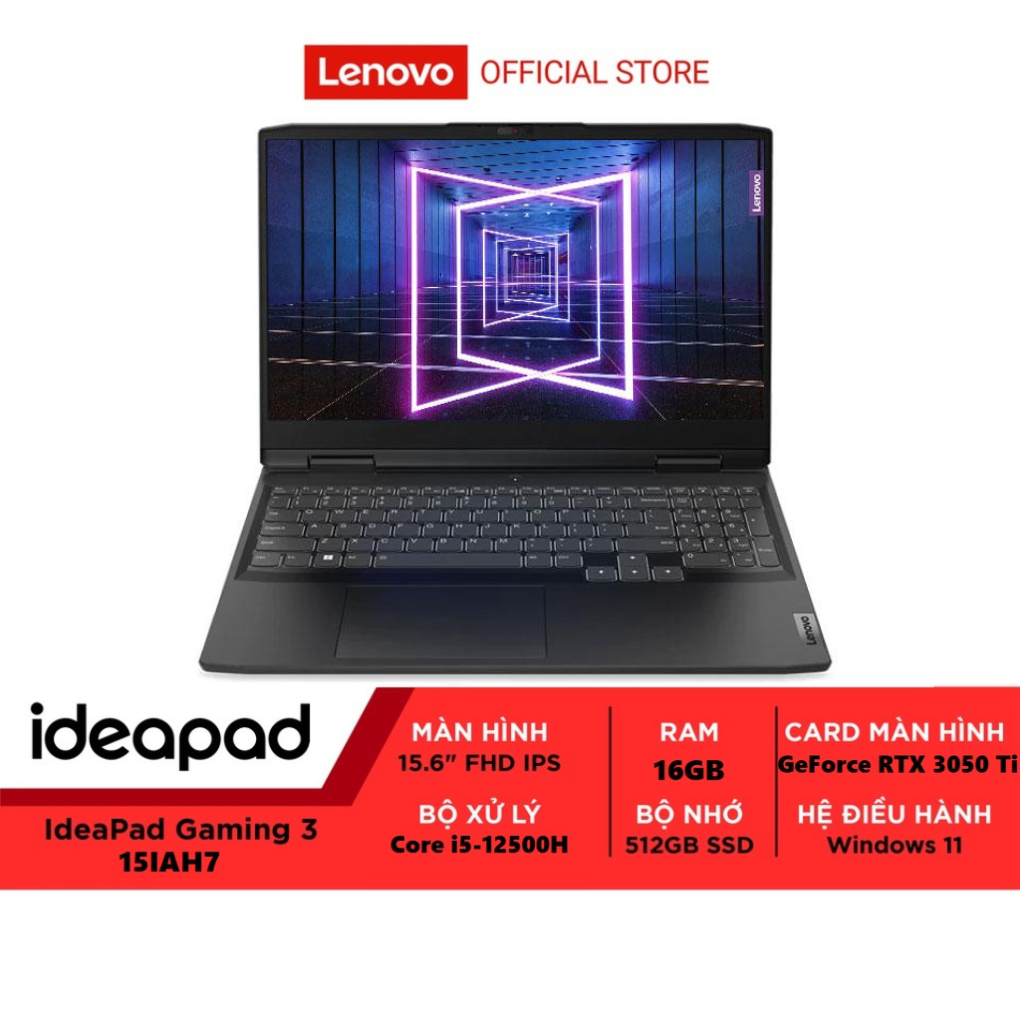 Laptop Lenovo IdeaPad Gaming 3 82S90088VN i5-12500H|16GB|512GB|RTX 3050|15.6''FHD - Hàng Chính Hãng