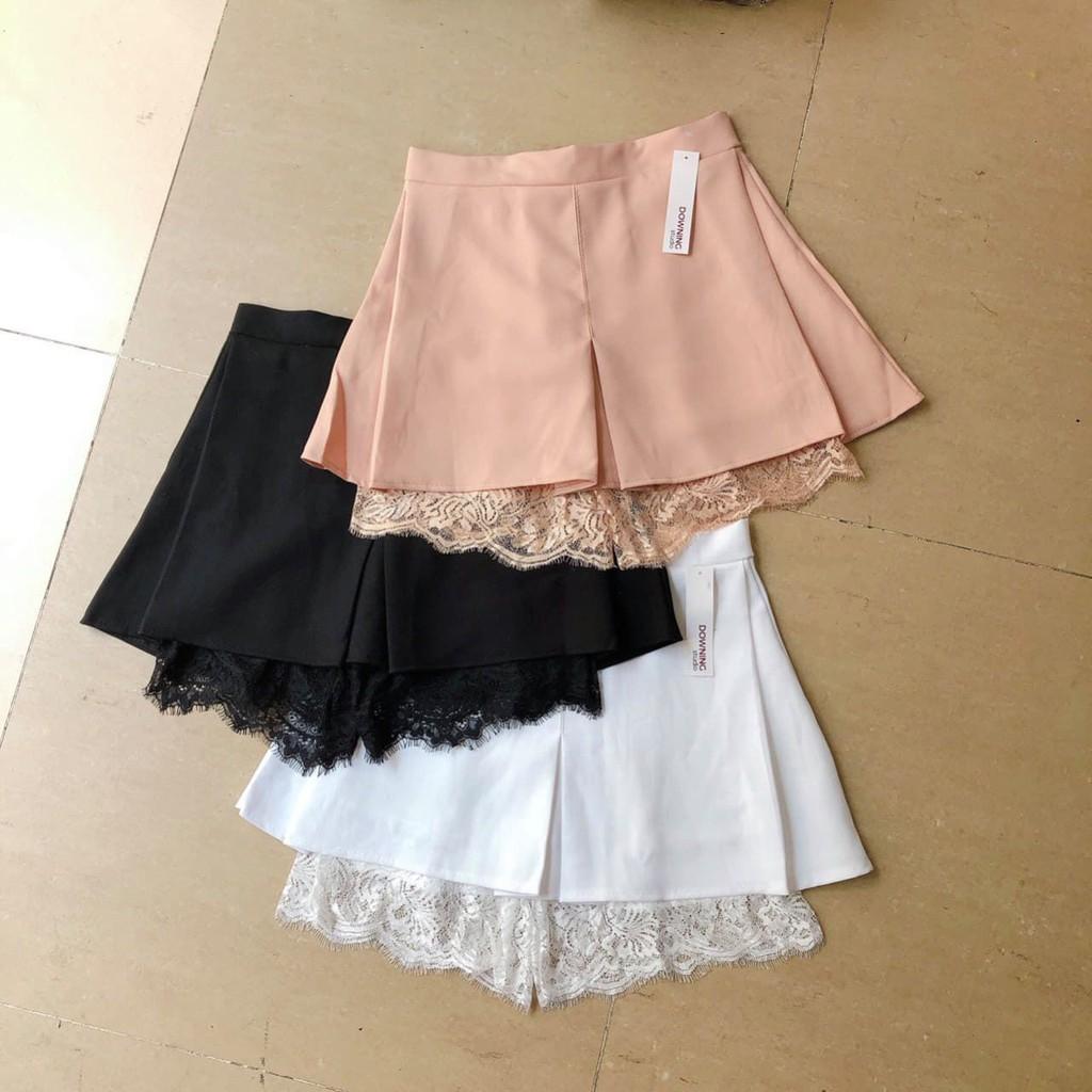 Chân váy xếp ly phối ren - Váy nữ phối ren gợi cảm- MIN Boutiques