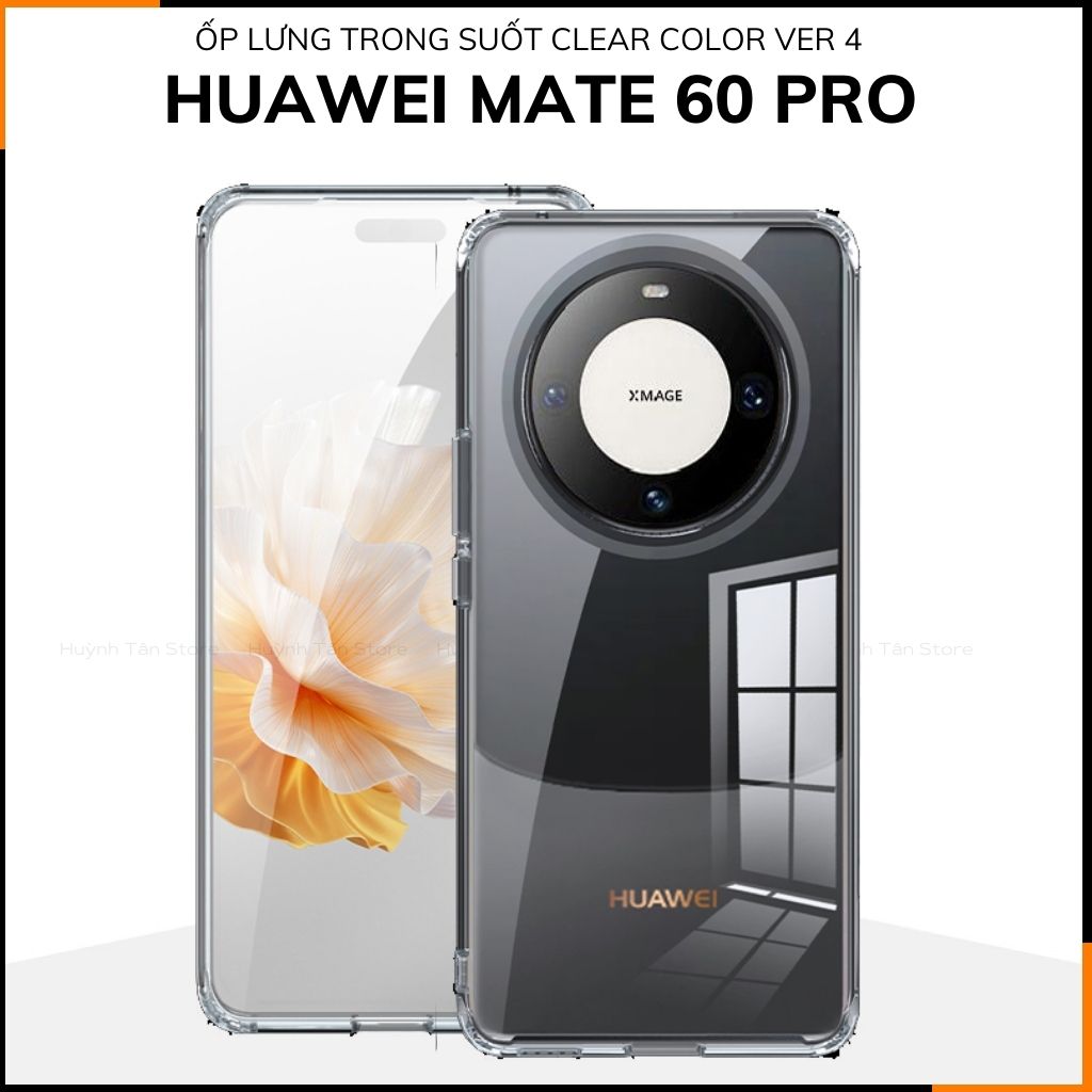 Ốp lưng mate 60 pro chống sốc CLEAR COLOR VER 4 trong suốt không ố vàng bảo vệ camera phụ kiện