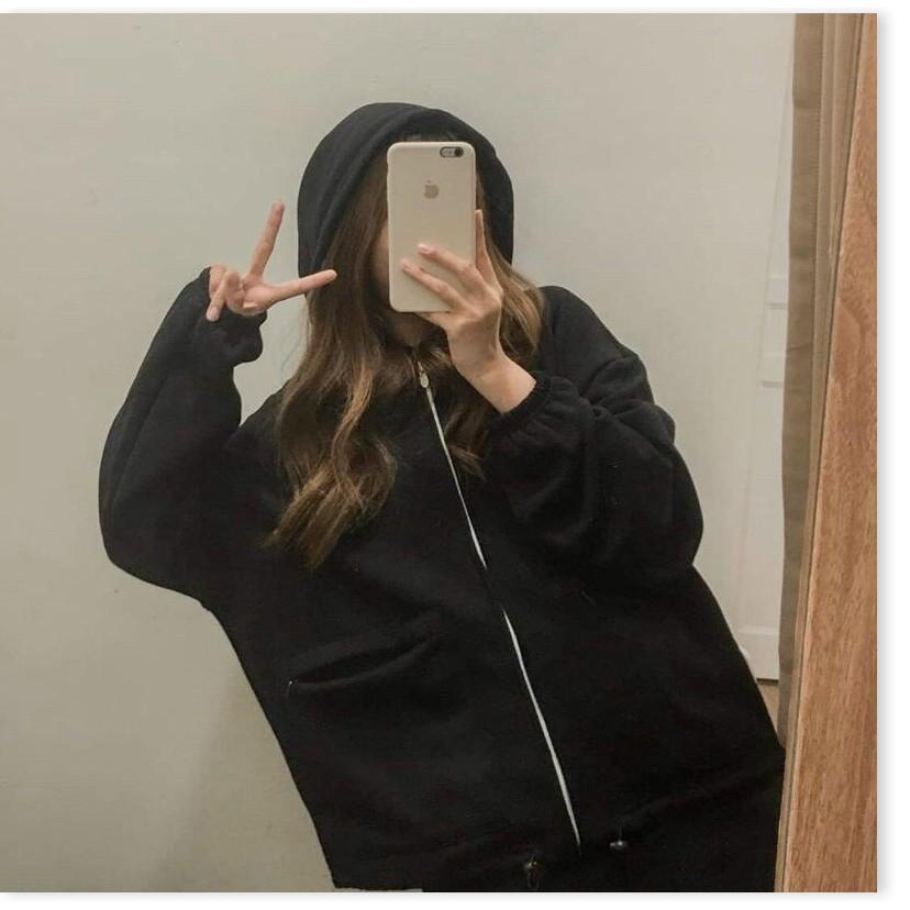 ÁO KHOÁC NỮ CÓ DÂY KÉO VÃI NỈ FORM RỘNG LANA FASHION