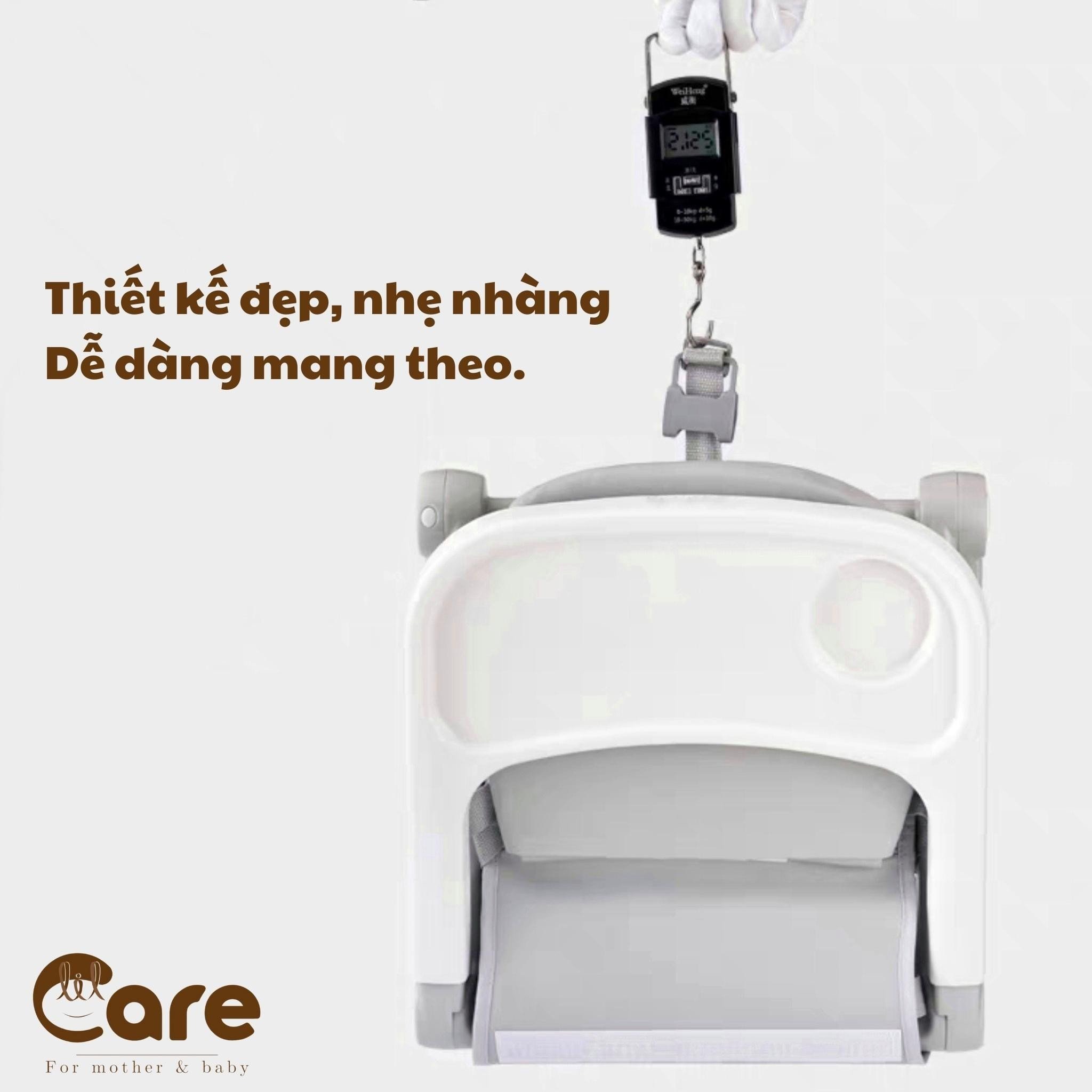 Ghế ăn dặm gấp gọn đa năng Lilcare, chất liệu nhựa PP chịu lực tốt, chống nước tối ưu, an toàn cho bé