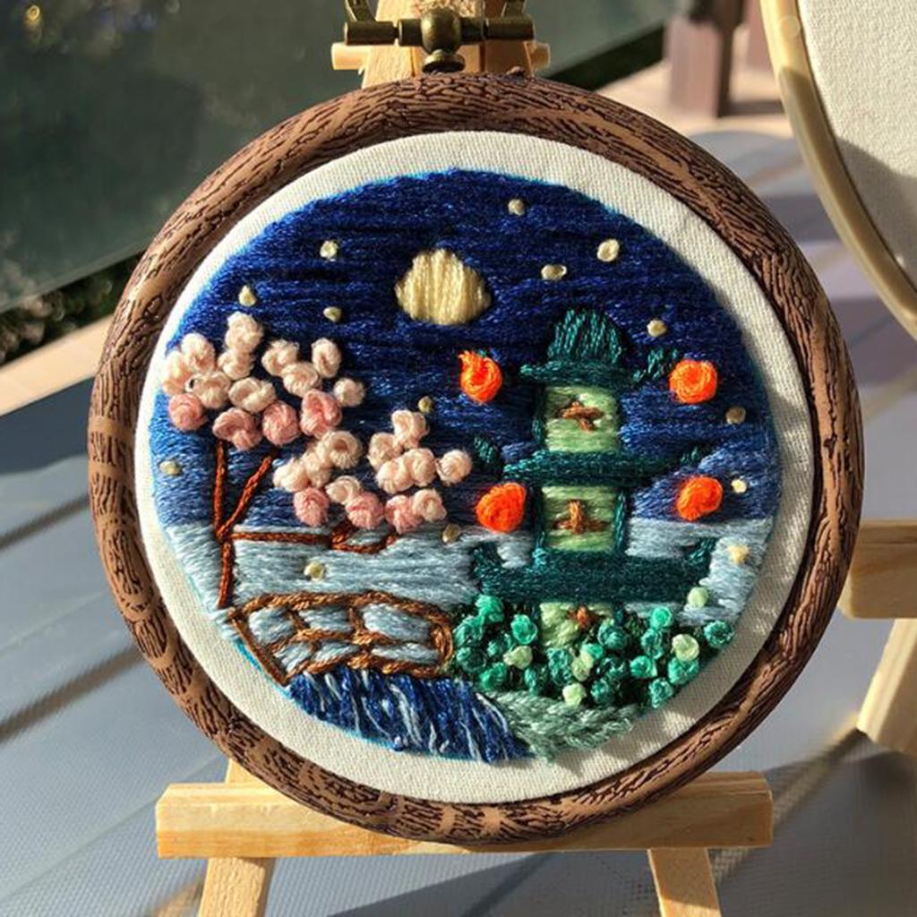 Pattern Handmade Embroidery Sampler Kit for Beginners Craft 11cm