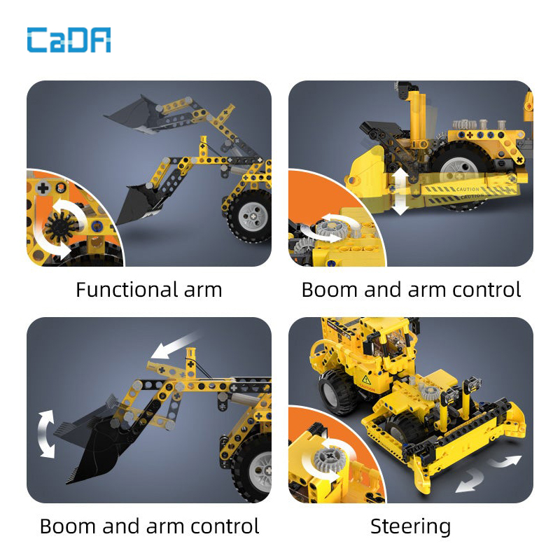 Đồ chơi lắp ráp, xếp hình mô hình tĩnh Máy xúc Excavator - CADA C65003W