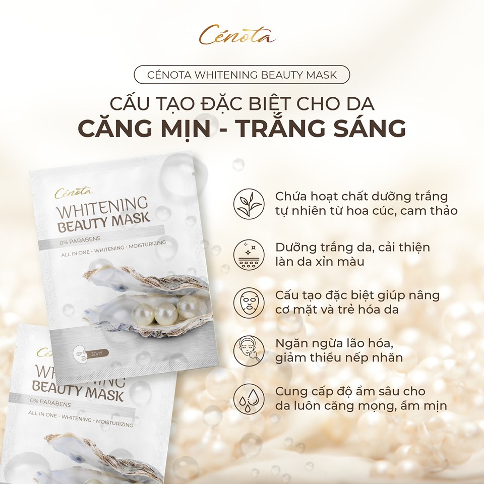 Mặt Nạ Dưỡng Trắng Da Nâng Cơ Cenota Whitening Beauty Mask