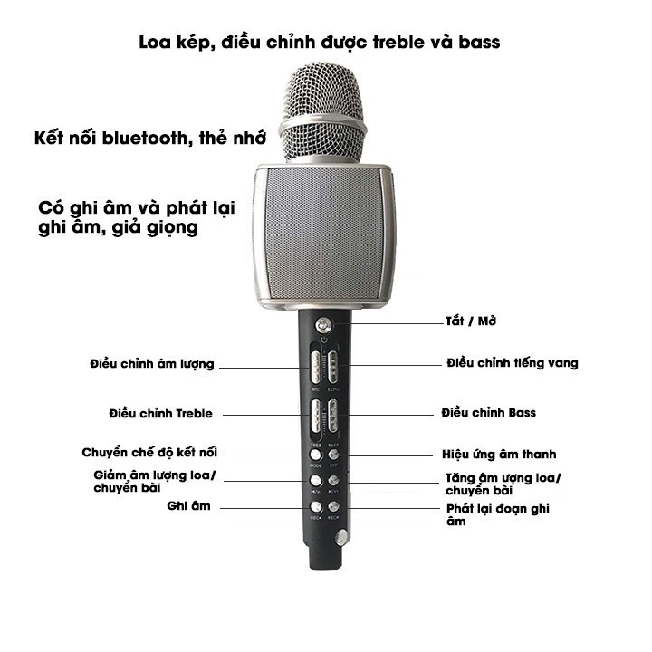 MiCRO Karaoke kèm loa bluetooth SU-YOSD YS-92: Công suất 7W, hát hay, Có hỗ trợ để hát thu âm, livestream