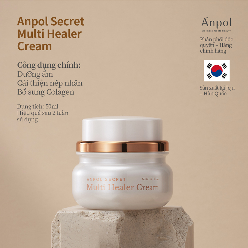 Kem Dưỡng Thiên Nhiên Cao Cấp Hàn Quốc Dưỡng Ẩm Và Chống Lão Hoá Anpol Secret Multi Healer Ứng Dụng Công Nghệ Lên Men Hiện Đại