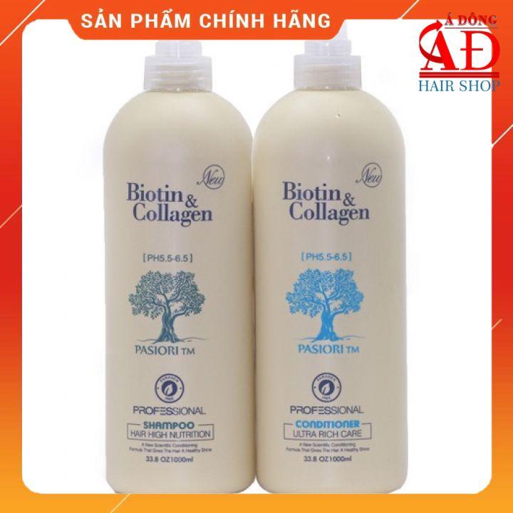 BỘ DẦU GỘI XẢ BIOTIN COLLAGEN PASIORI TRĂNG SIÊU MỀM MƯỢT CHO TÓC KHÔ Ý 1000ML*2 (Cặp)