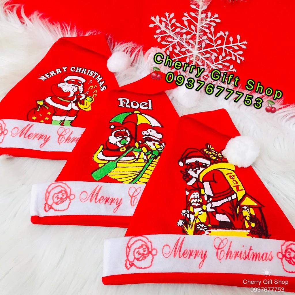 Nón Noel Giáng Sinh Cho Trẻ Nón Noel Vải Nhung - Ảnh Shop Chụp