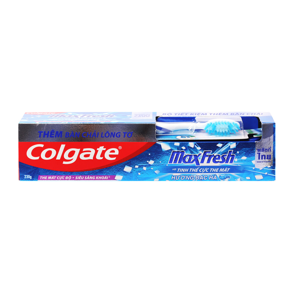 Bộ Kem Đánh Răng Và Bàn Chải Colgate Maxfresh Bạc Hà 230G