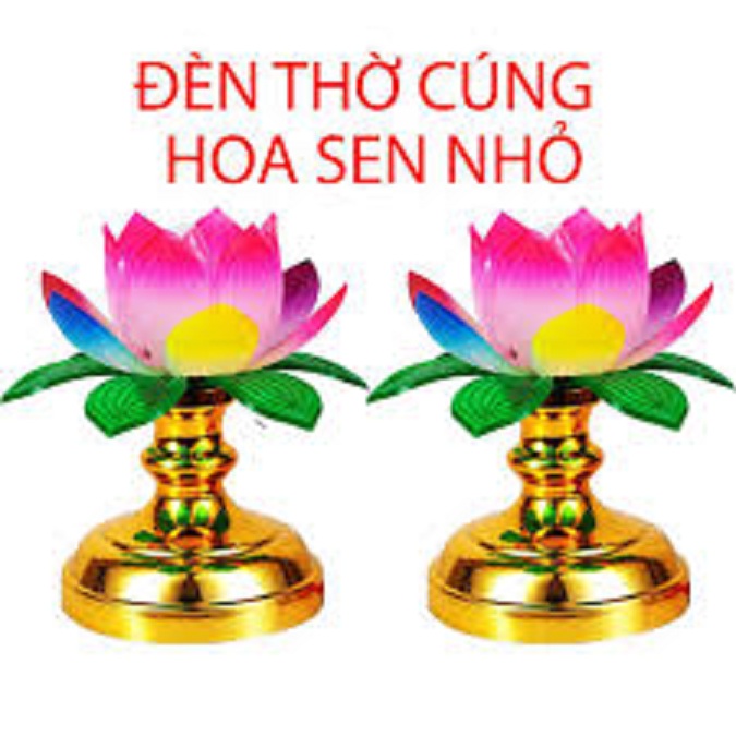 Bộ 2 đèn thờ cúng hoa sen rất đẹp - đèn thờ cúng