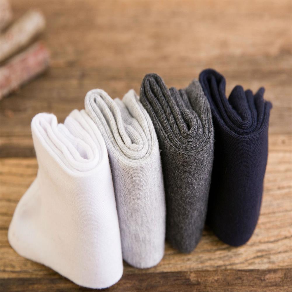 ☆YOLA☆ 1Pair Simple 80% Wool Solid Color Cotton Men's Socks Sport Fashion Male Casual Warm Middle Calf/Multicolor