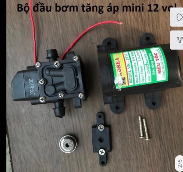 Bộ đầu bơm tăng áp mini 12 vôn