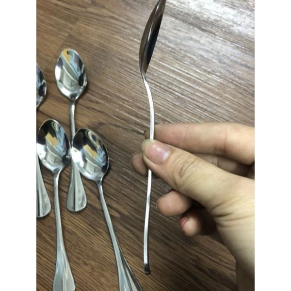 set 5 thìa cán hình quạt 100% inox 430