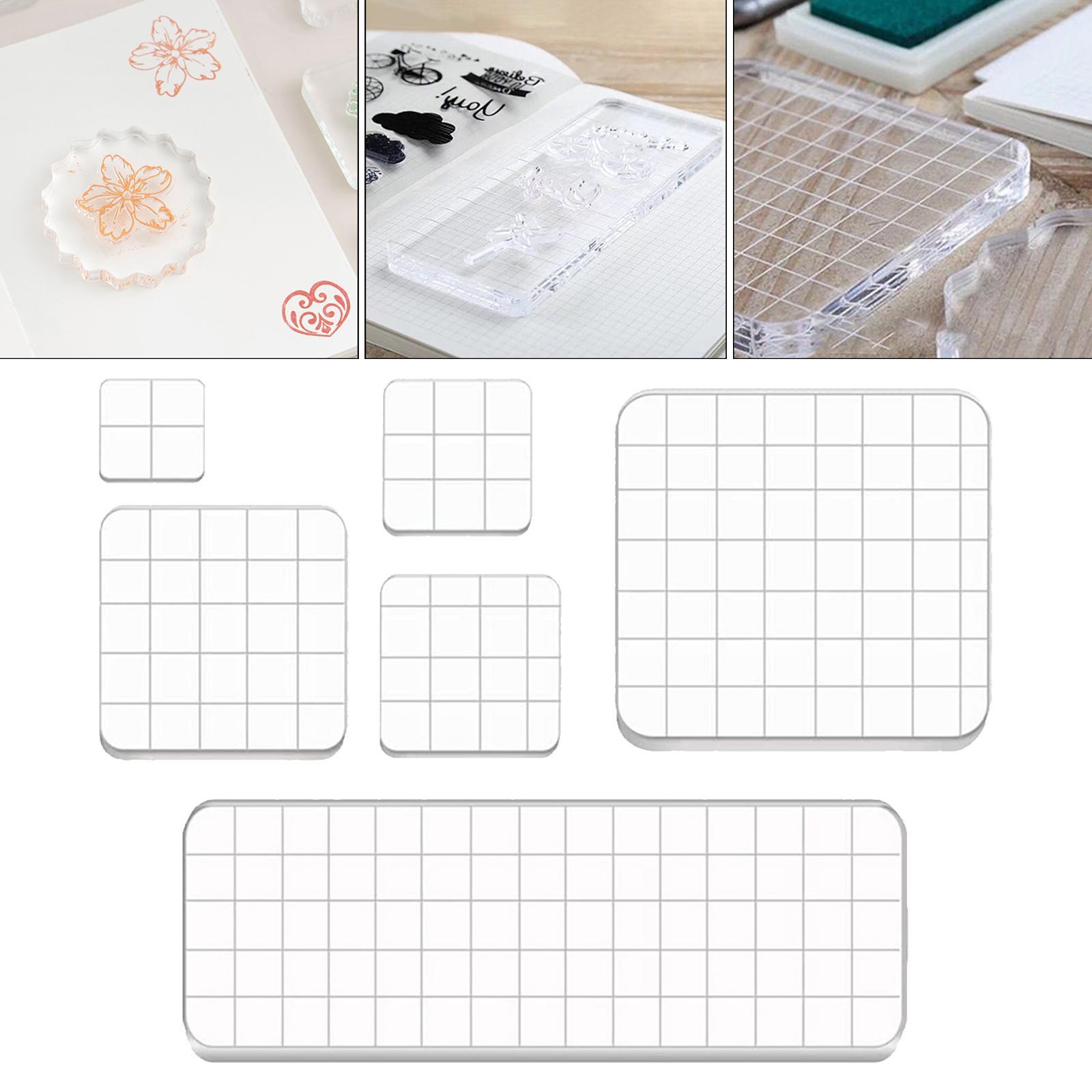 Whaline 6 Pieces Acrylic Stamp Block Clear Stamping Tools Set with