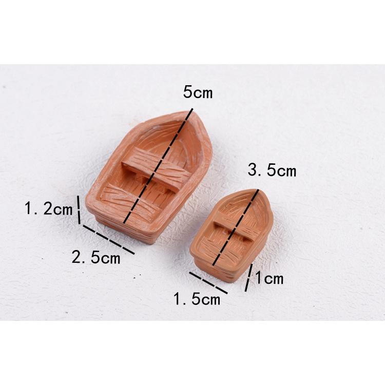 Tiểu cảnh mini ️ Mô hình thuyền gỗ trang trí tiểu cảnh, sen đá, sân vườn, terrarium