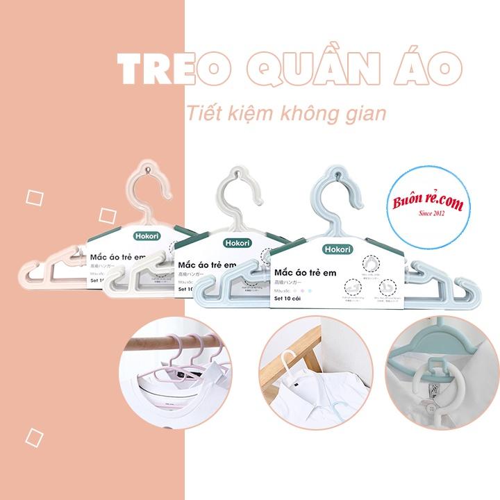 Set 10 móc treo quần áo trẻ em Hokori cao cấp -Mắc nhũ treo quần áo, móc phơi đồ