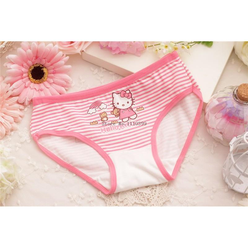 Set 4 quần lót tam giác cotton (Mẫu ngẫu nhiên) cho bé gái, quần lót cotton cho bé gái họa tiết xinh xắn