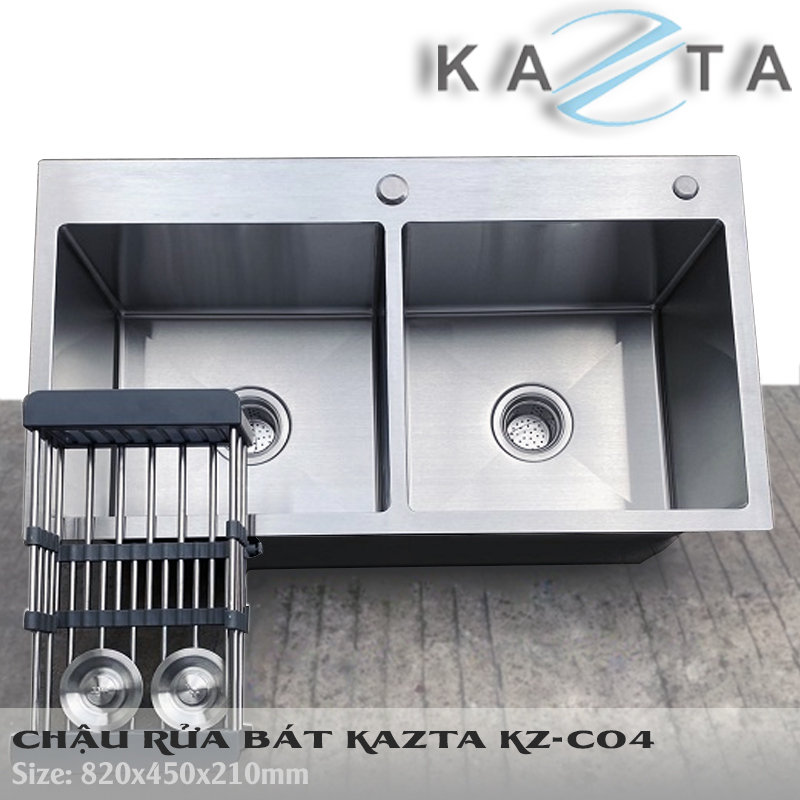 Chậu rửa bát cao cấp KAZTA KZ-C04 inox SUS304 82x45cm