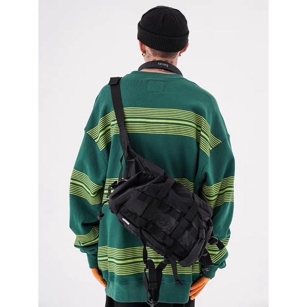 { Ảnh Thật } Áo Sweater unisex sọc kẻ xanh Vintage mẫu mới mặc đầu thu 2021