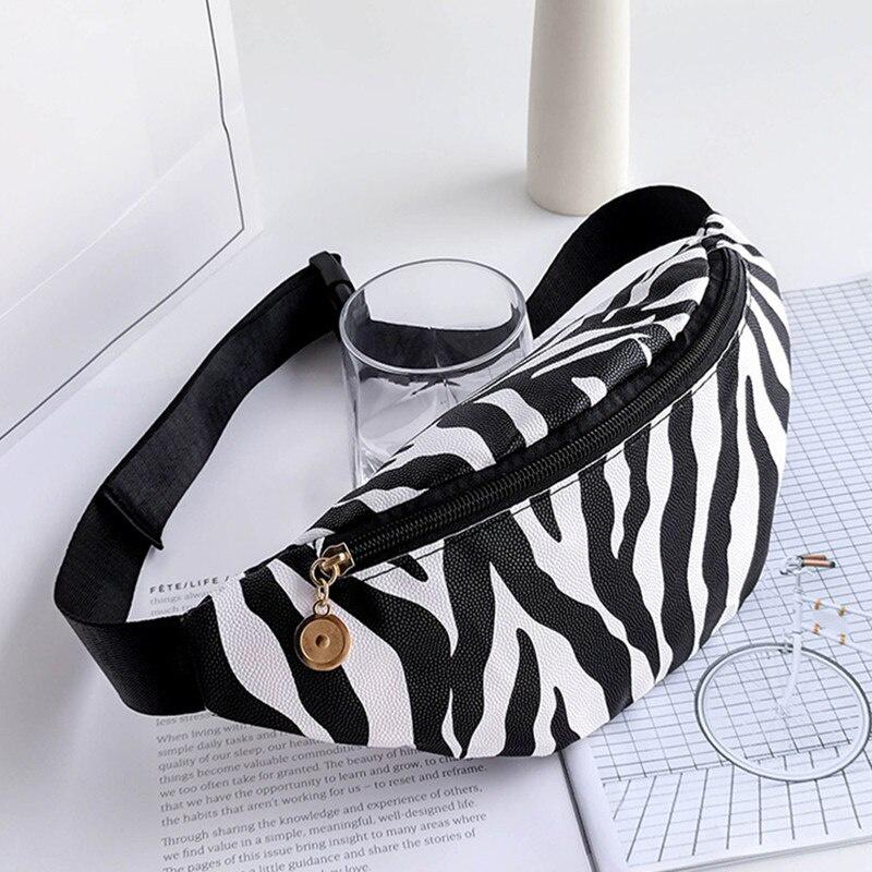 2021New summer fashion waist bag for men and women with Cow leopard shoe print casual women's bag PU leather running bags