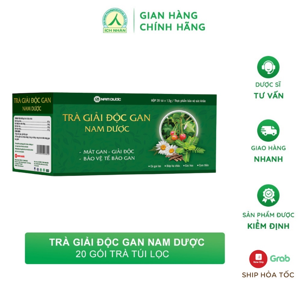 Trà giải độc gan Nam Dược, Hỗ trợ tăng cường chức năng gan, giảm tác hại do bia rượu