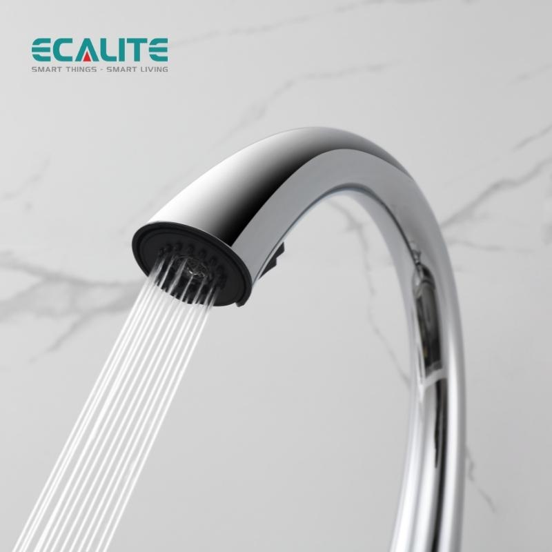 Vòi Rửa Chén Nóng Lạnh S-curve Ecalite EF-K114C - Có Dây Rút - Điều Chỉnh Tia Nước - Đồng Mạ Chrome Cực Đẹp - Hàng Chính Hãng