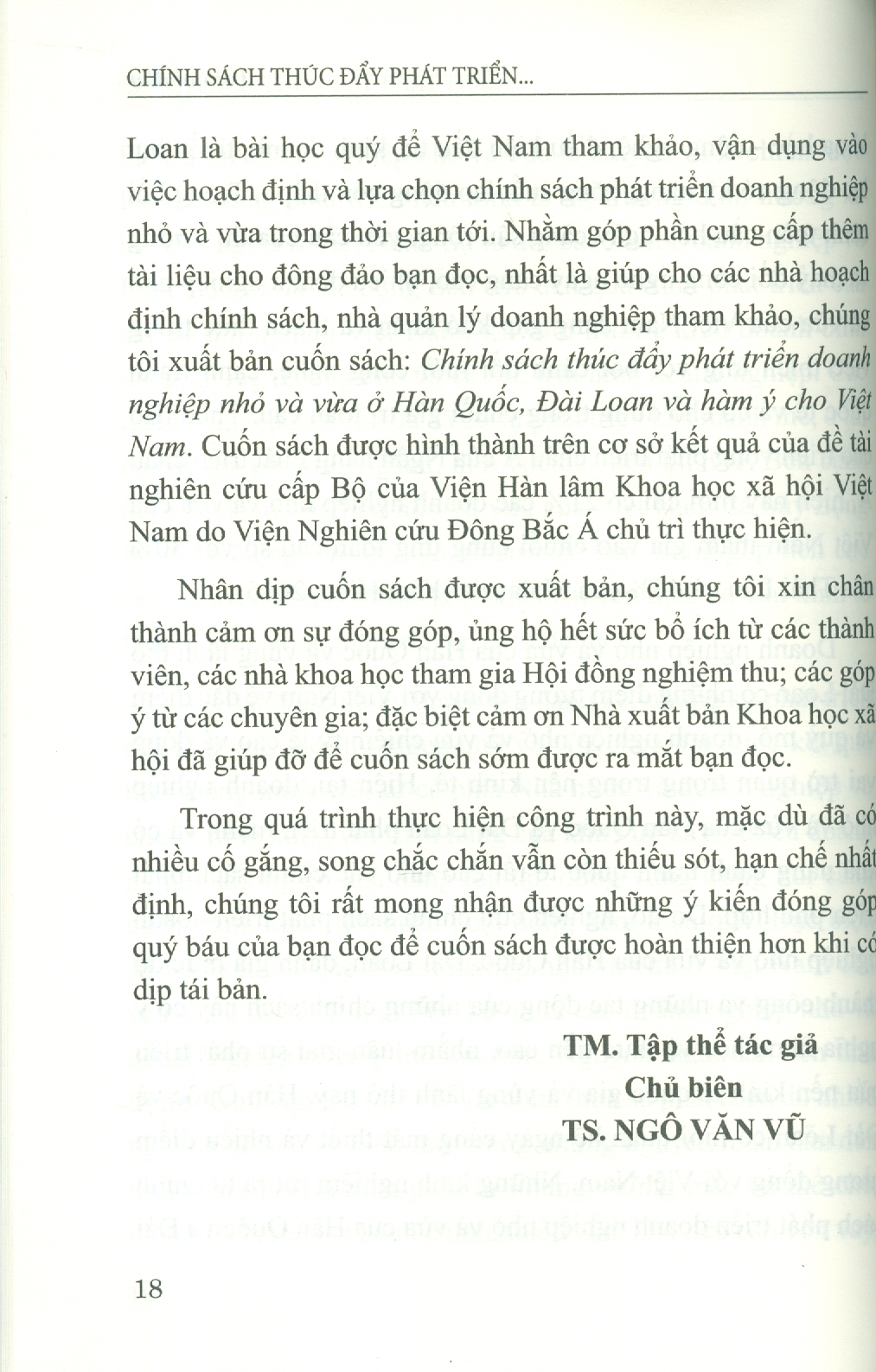 Chính Sách Thúc Đẩy Phát Triển Doanh Nghiệp Nhỏ Và Vừa Ở Hàn Quốc, Đài Loan Và Hàm Ý Cho Việt Nam (Sách Chuyên Khảo)