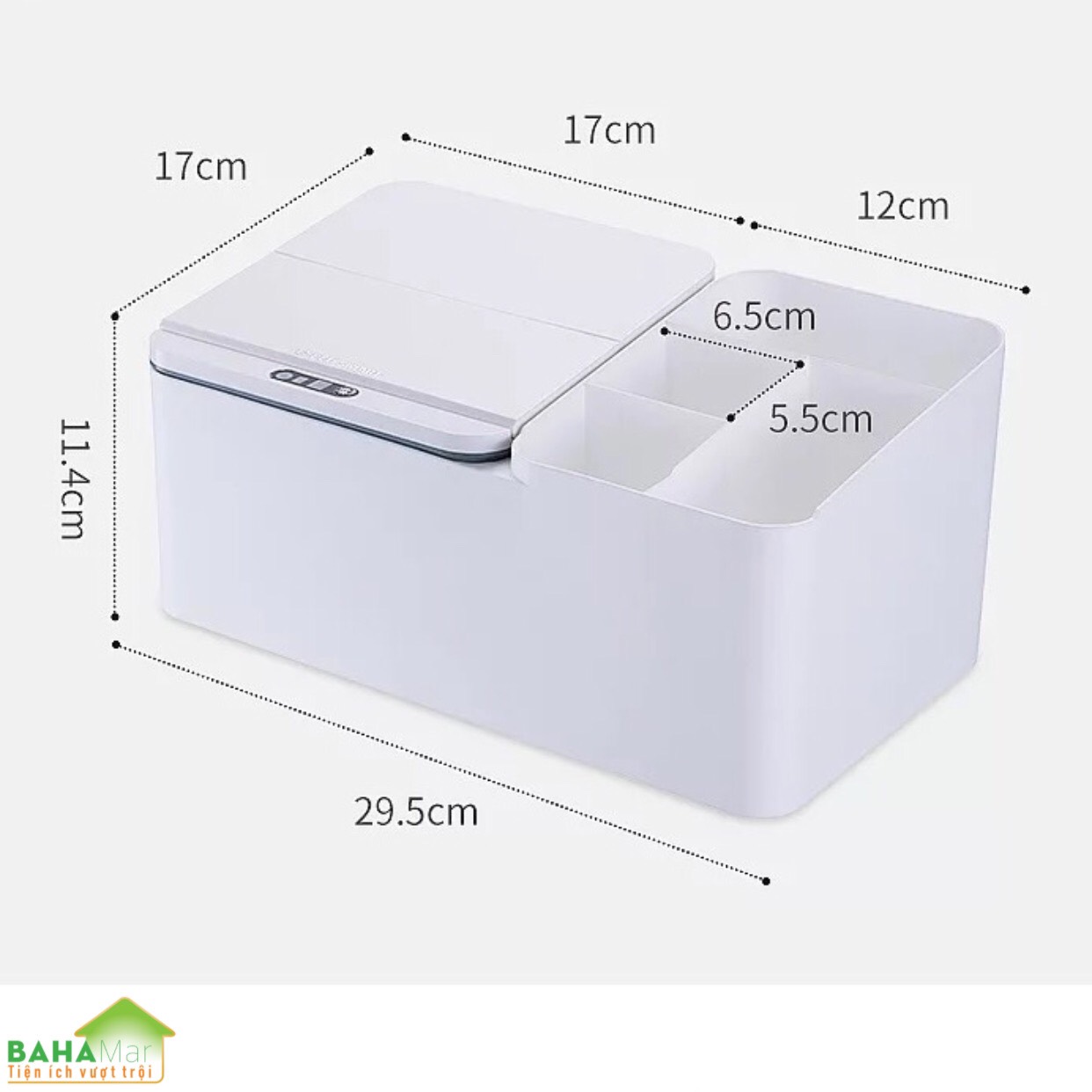 HỘP ĐỂ BÀN ĐA NĂNG CẢM ỨNG THÔNG MINH TỰ ĐỘNG BẬT MỞ NẮP "BAHAMAR" thích hợp sử dụng để nhiều thứ cho gọn gàng ngăn nắp