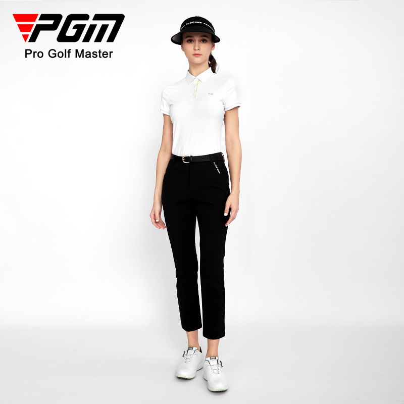 Cộc tay golf nữ cao cấp chính hãng PGM YF556 - Thiết kế đơn giản với điểm nhấn là khuy áo và tên thương hiệu bên ngực trái