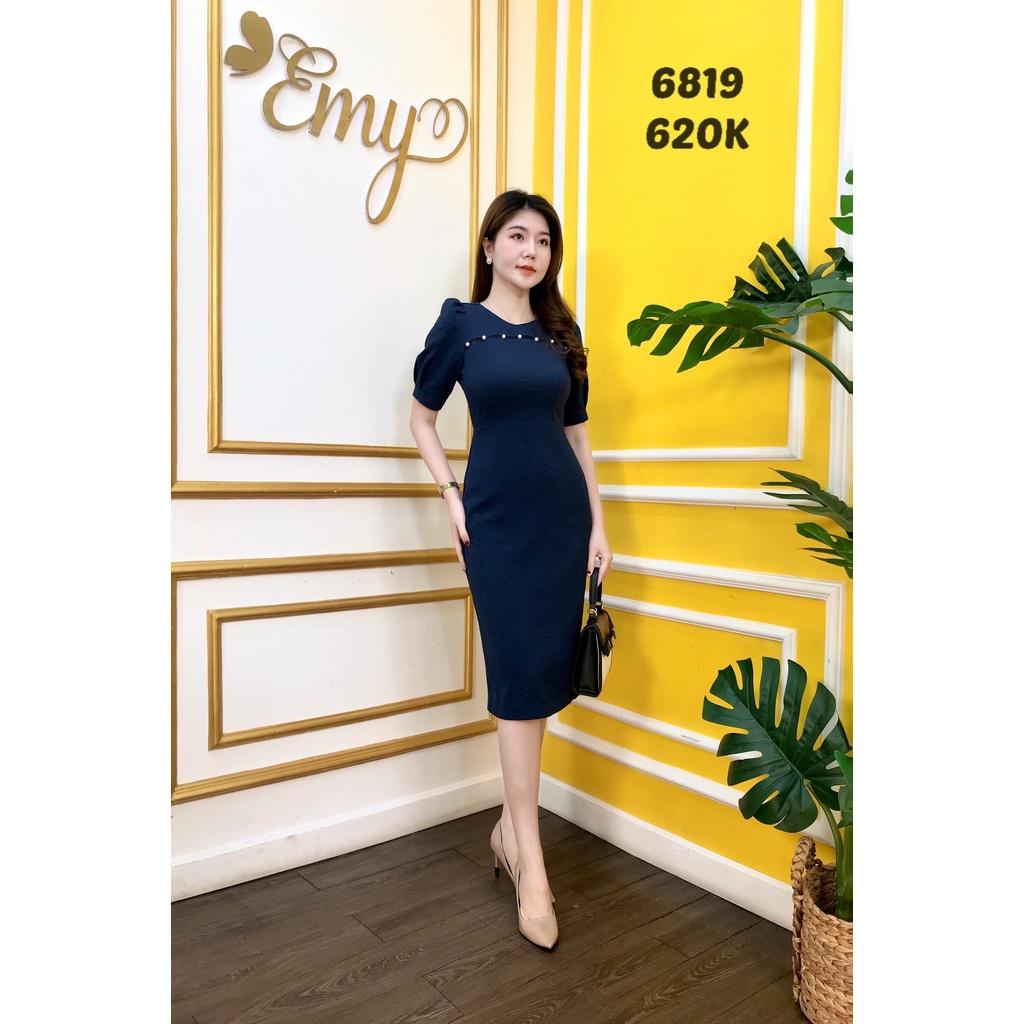 Đầm EMY EM6819 Body Cổ Tròn Phối Hạt