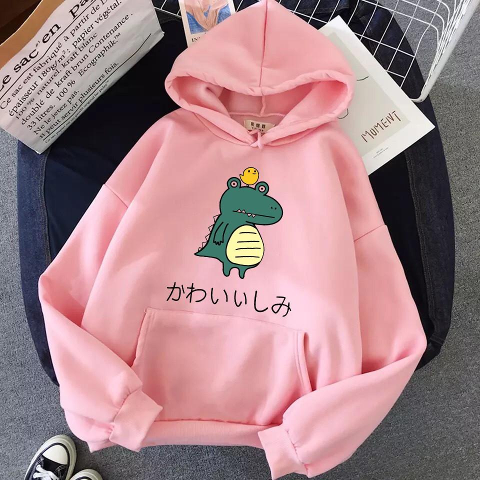 Áo hoodie nam nữ khủng long William DS73 -  hất nỉ bông dày dặn, nón 2 lớp, thích hợp làm áo cặp