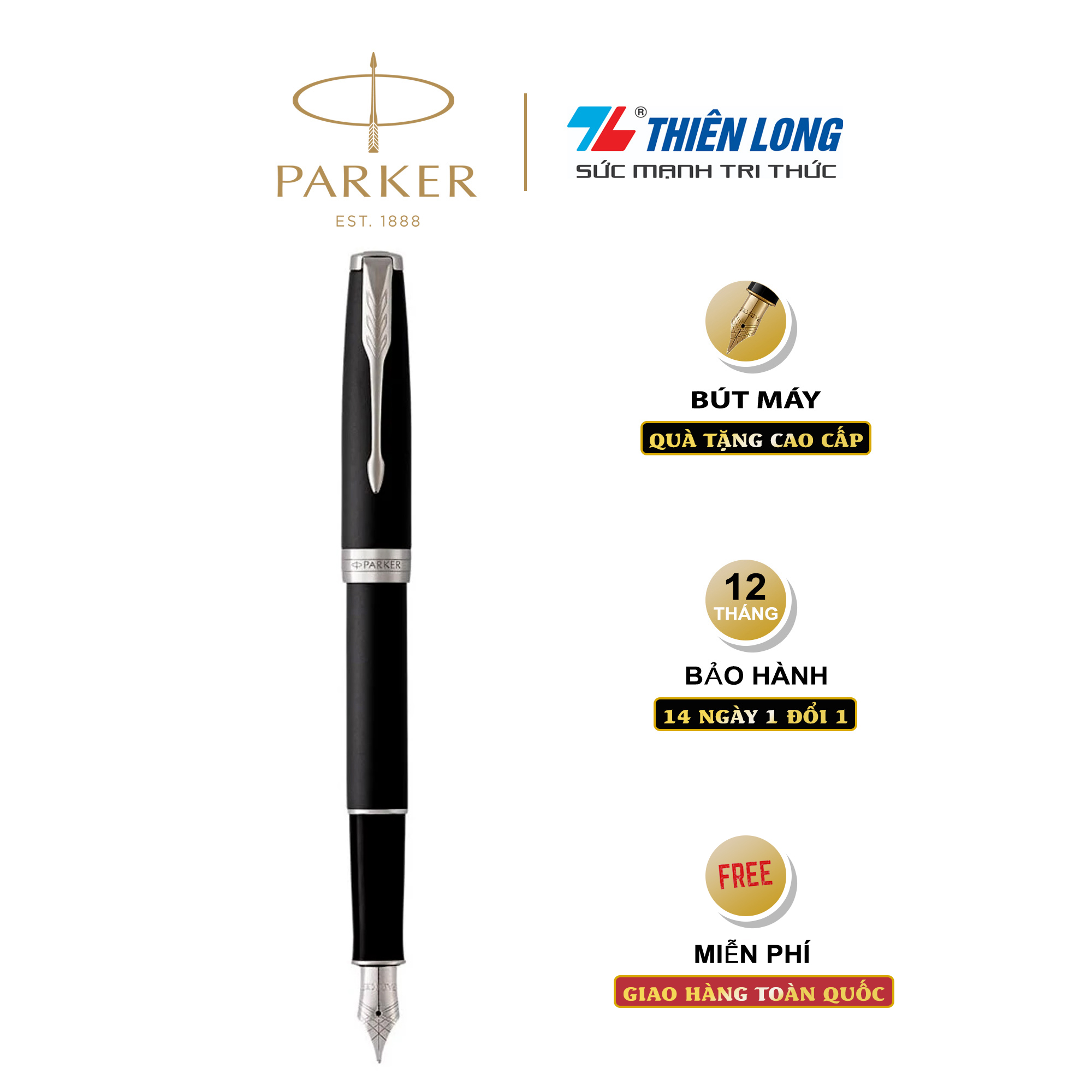 Bút máy cao cấp Parker Sonnet Matte Black CT TB-1950880