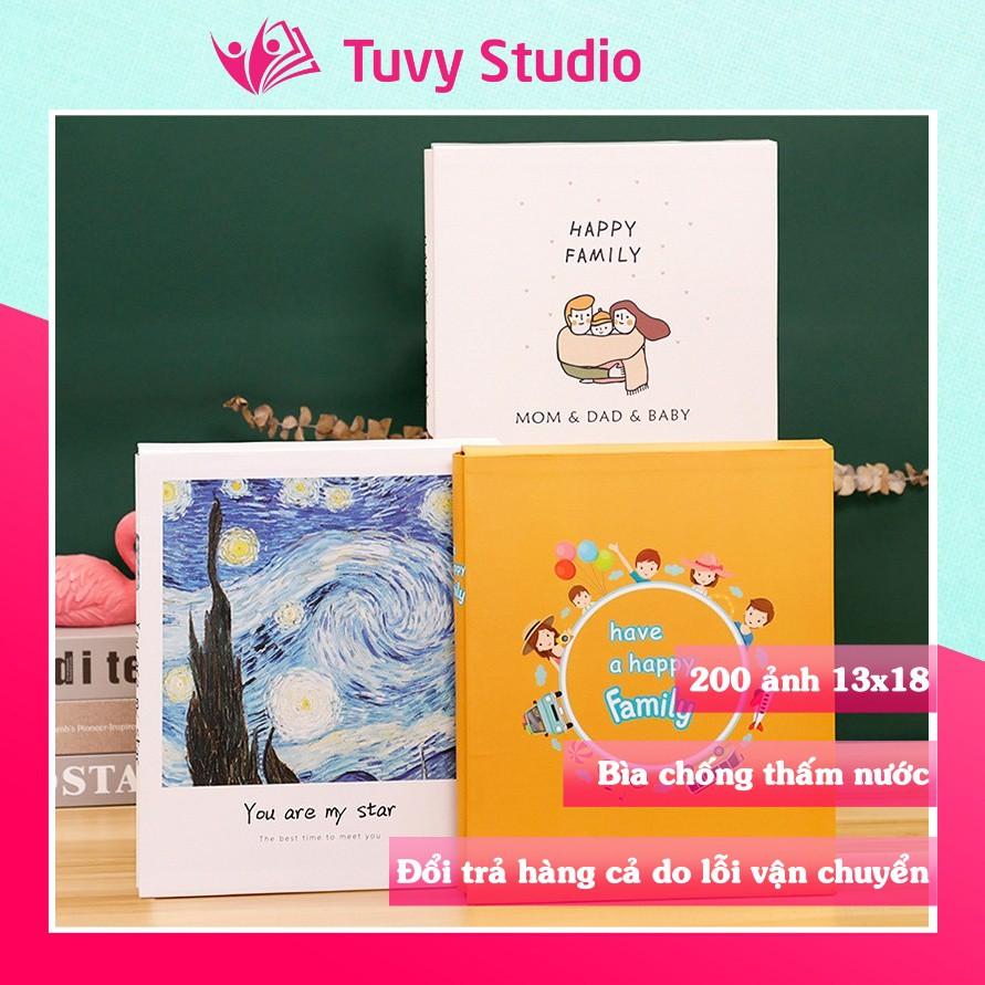 Album ảnh 13x18 đựng 200 tấm có hộp sang trọng bìa chống thấm nước