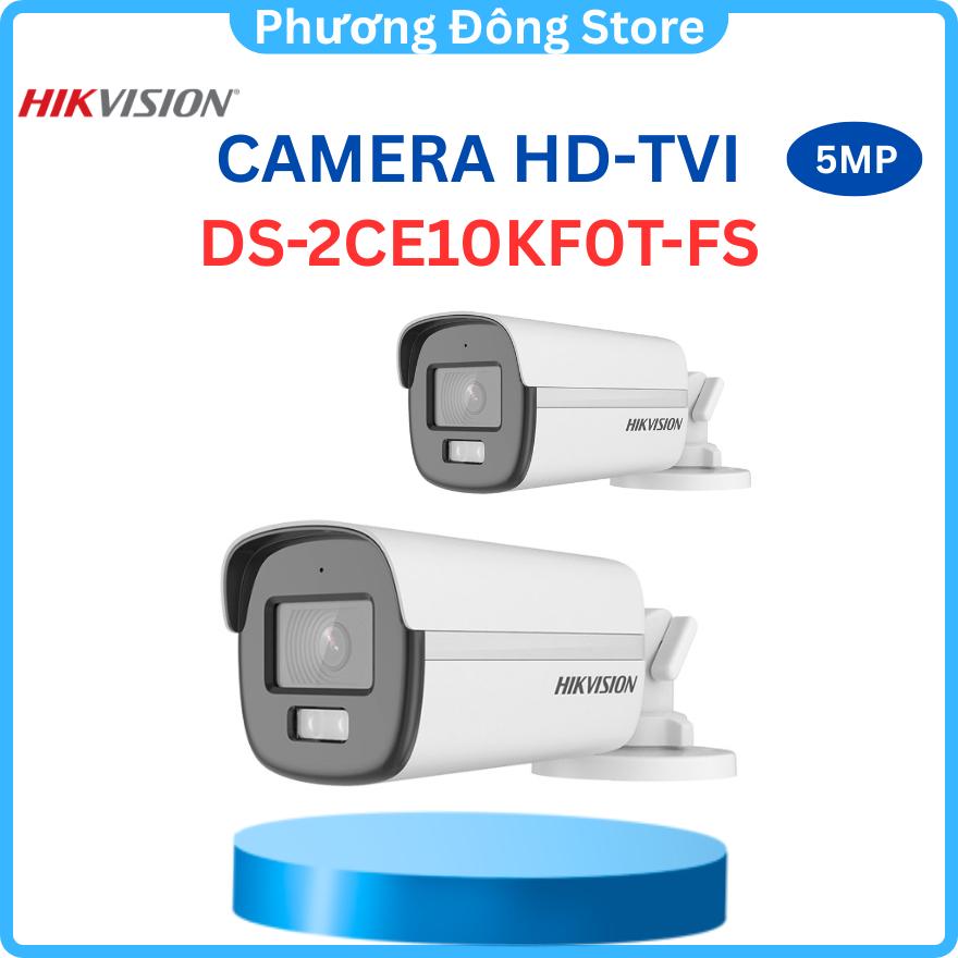 Camera HDTVI có màu ban đêm 5MP HIKVISION DS-2CE10KF0T-FS Hồng ngoại trợ sáng lên đến 20m - hàng chính hãng