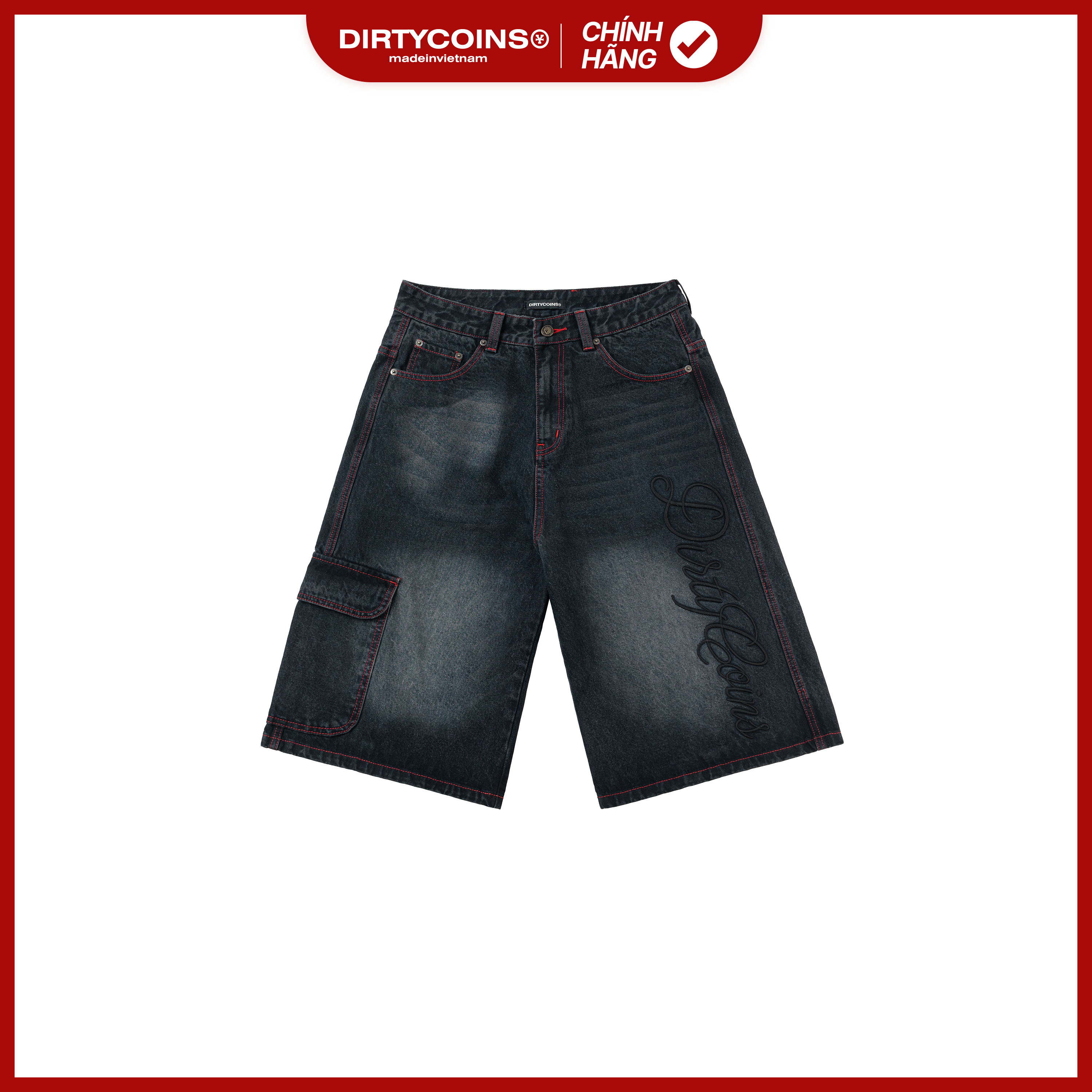 Quần DirtyCoins Denim Baggy Embroidery Logo