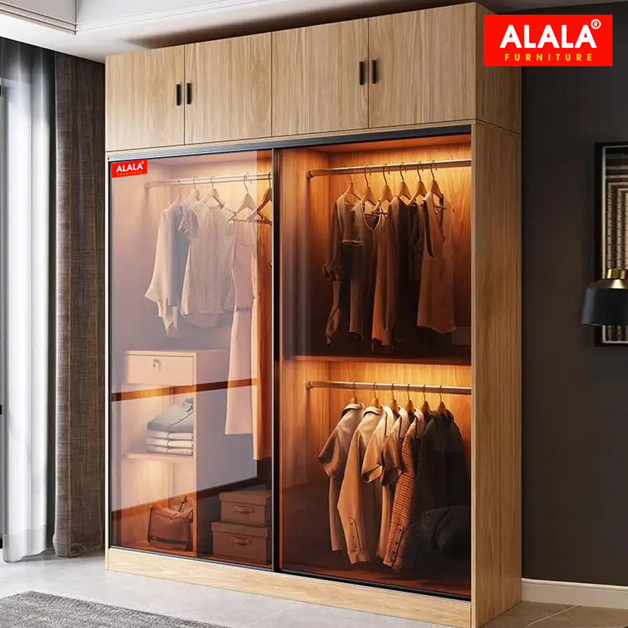 Tủ quần áo ALALA293 cánh kính cao cấp