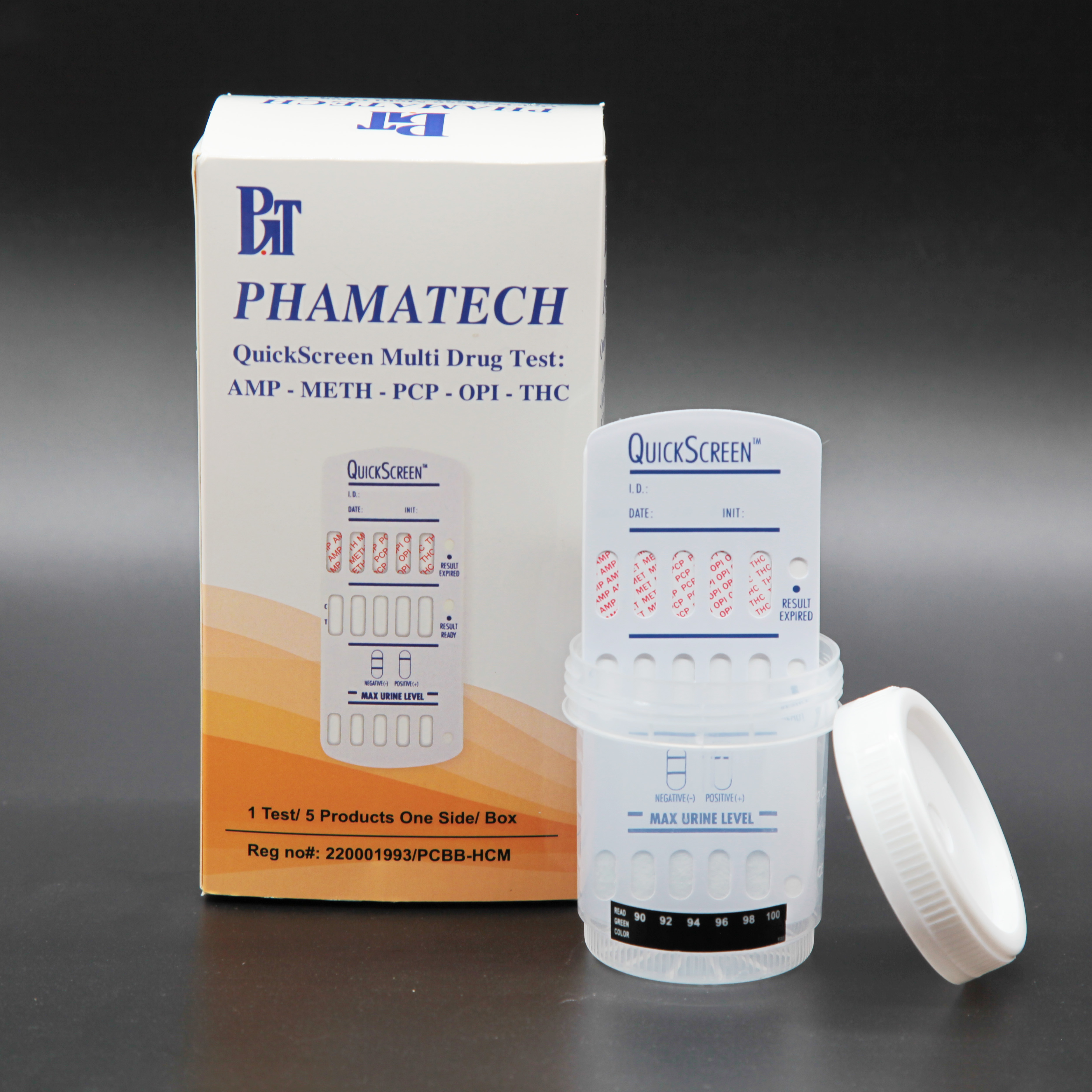 Phát hiện nhanh matúy tổng hợp 5 trong 1: (AMP-MET-PCP-OPI-THC) ( 1 test/hộp)