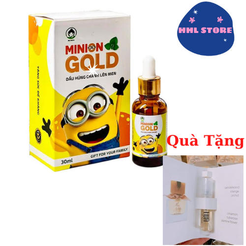 Combo 2 Hộp Dầu húng chanh lên men Minion Gold 30ml giúp giảm ho, khò khè Tặng Mẫu Test Nước Hoa LUA