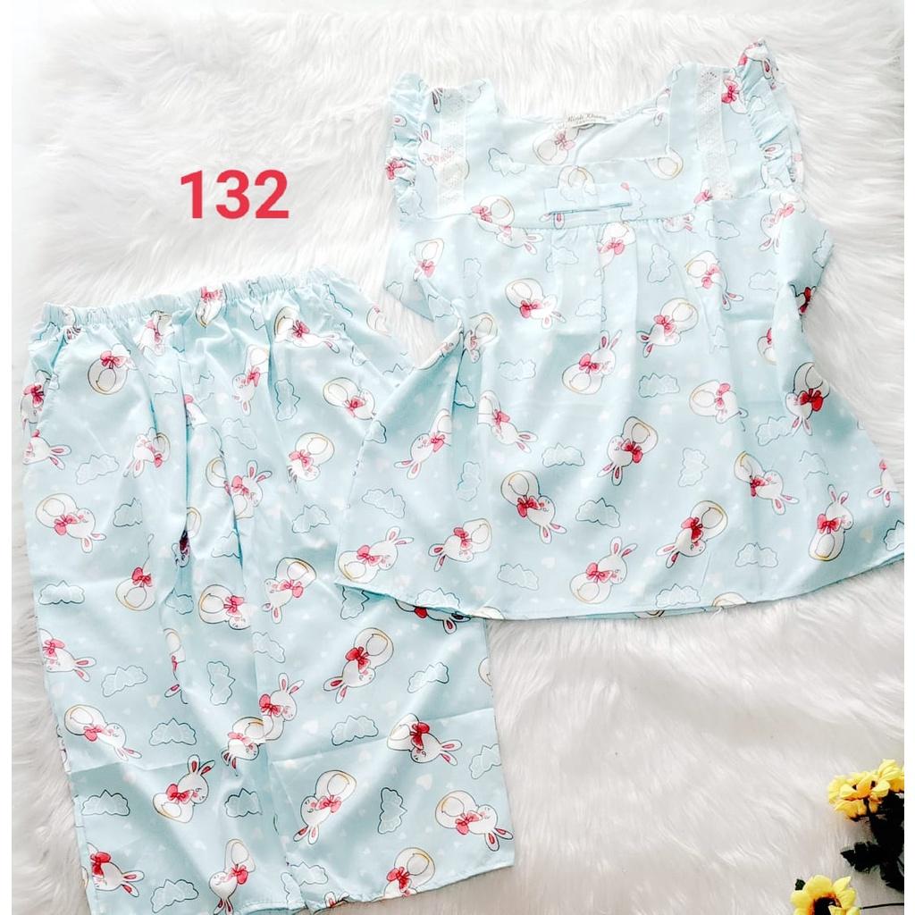Bộ lụa hàn lững, quần có túi, 40 đến 59kg, ảnh thật