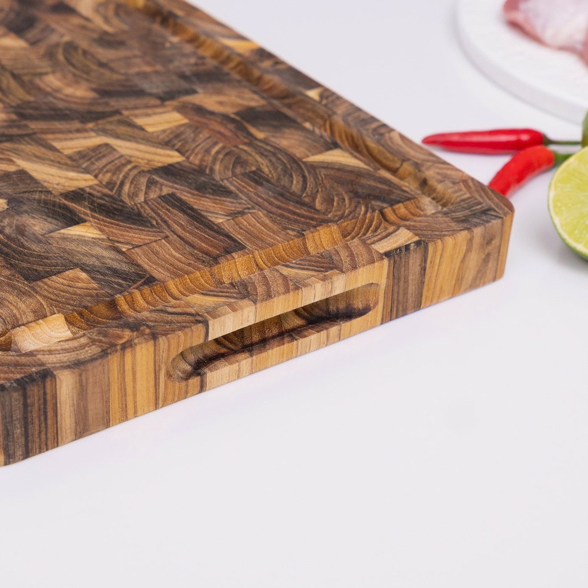 Thớt thái chữ nhật gỗ Teak tự nhiên KALPEN T6 20x30cm/ T7 25x35cm dầy 2.5cm hàng chính hãng