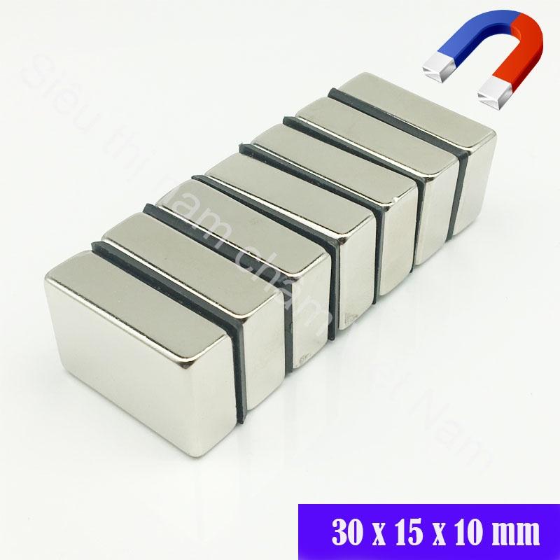 Nam châm hình chữ nhật lực mạnh kích thước 30x15x10mm - giá 1 viên