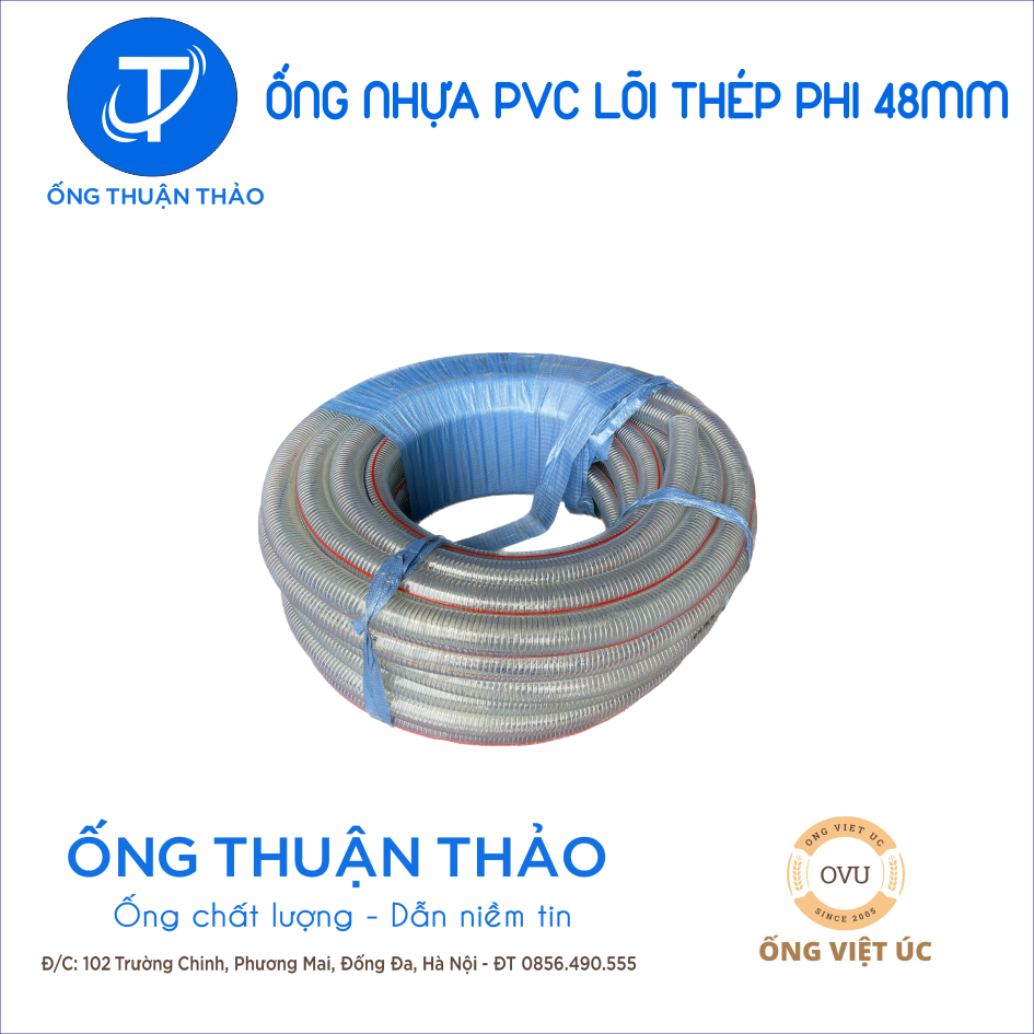 Ống Nhựa PVC Lõi Thép Phi 48mm CUỘN 50 MÉT- Hàng Nhập Khẩu