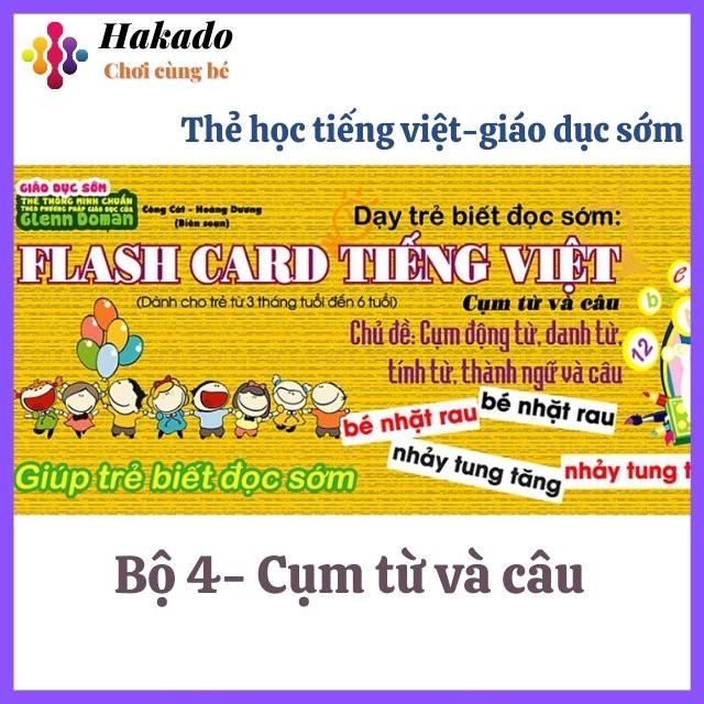 Thẻ học tiếng việt - Bộ 4 cụm từ và câu