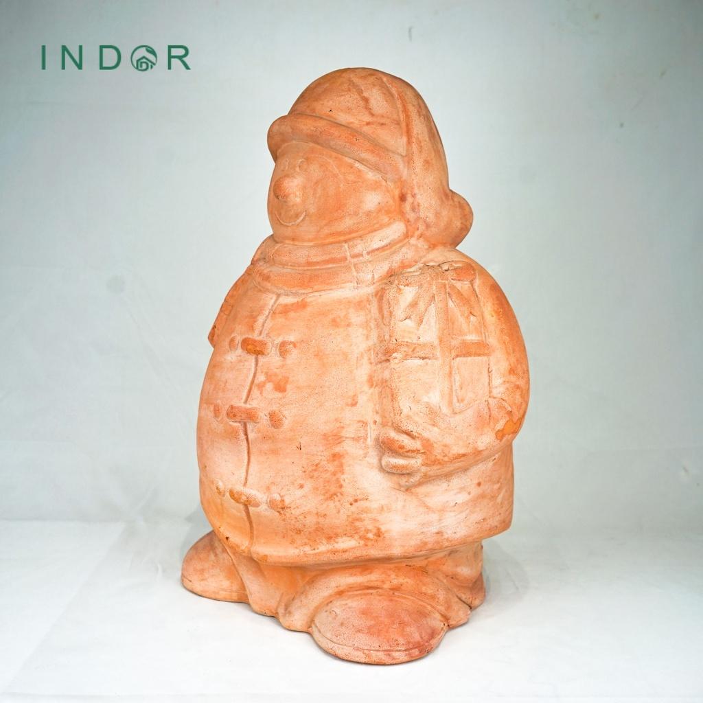 Tượng ông già tuyết big size chất liệu đất nung terracotta Tượng decor Noel Tượng trang trí nội ngoại thất